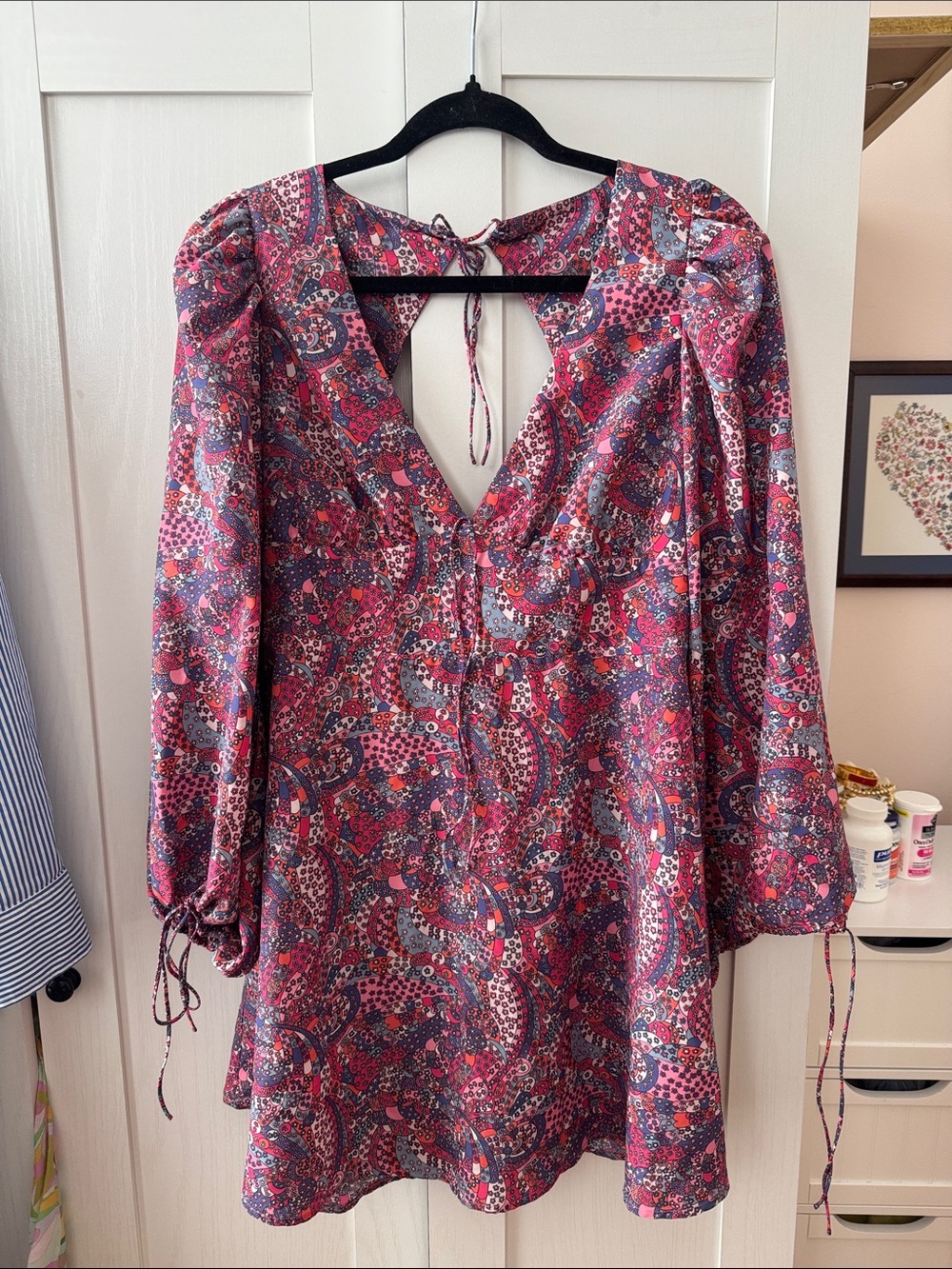 For Love And Lemons Pink and Purple Paisley Floral Dress - Picture 1 of 3